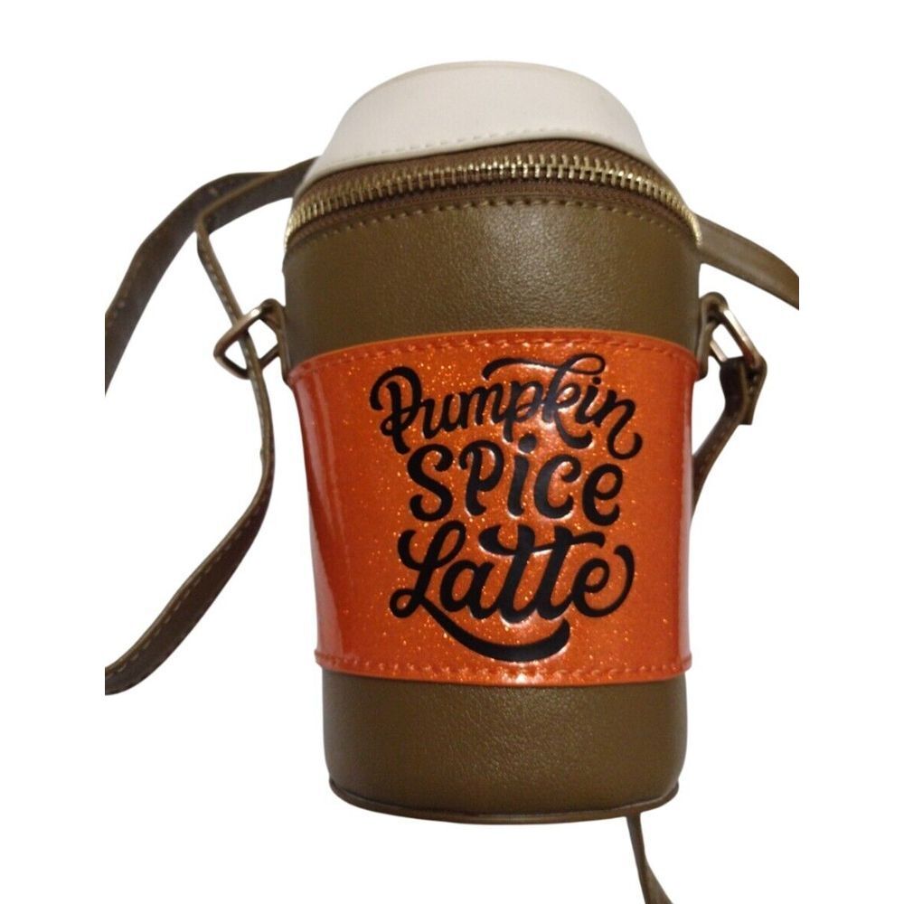 Mad Engine Bag Women PUMPKIN SPICE LATTE Cup Purse Crossbody Handbag‎ New